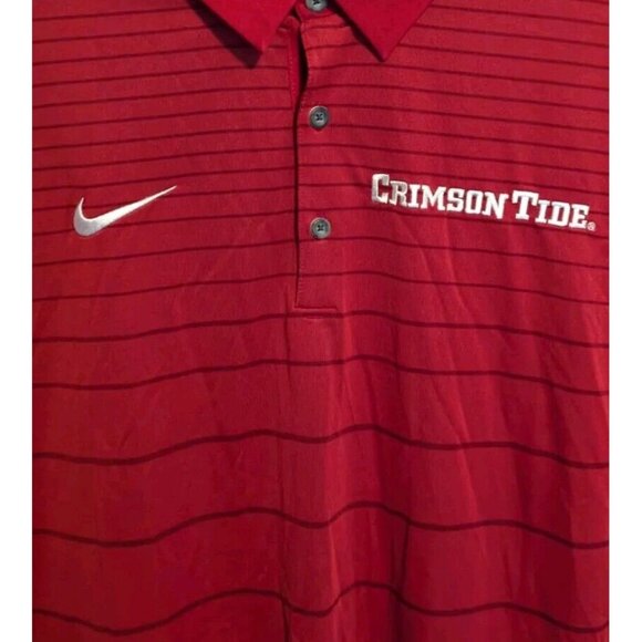 Nike Alabama Crimson Tide Football Men's Large Red Polo Short Sleeve Shirt NWT - Picture 3 of 7
